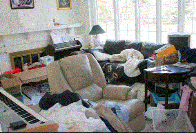 601 before view of property cleanout